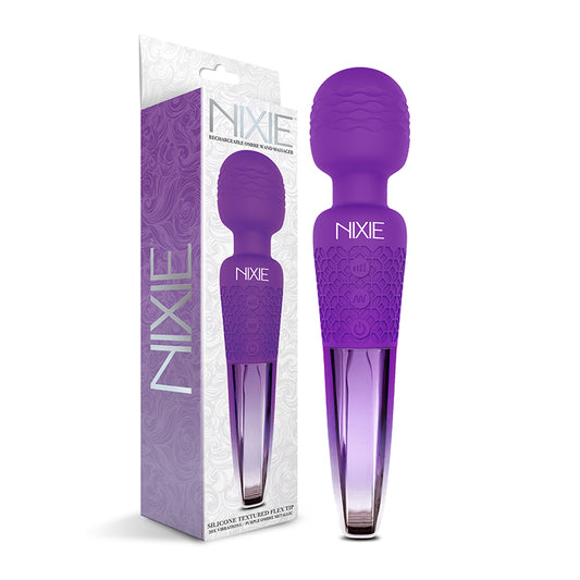 Nixie Rechargeable Wand Massager Purple Ombre Metallic-Pinkfoxxx