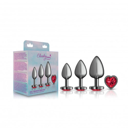CHEEKY CHARMS METAL BUTT PLUG GUNMETAL HEART - VBCC9152