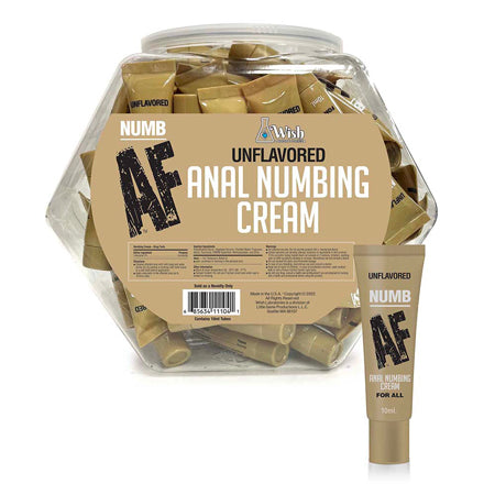 Numb AF Unflavored Anal Numbing Cream 65-Piece Fishbowl Display-Pinkfoxxx