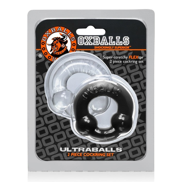 ULTRABALLS 2 PK COCKRING BLACK /CLEAR (NET) - OX3010BC