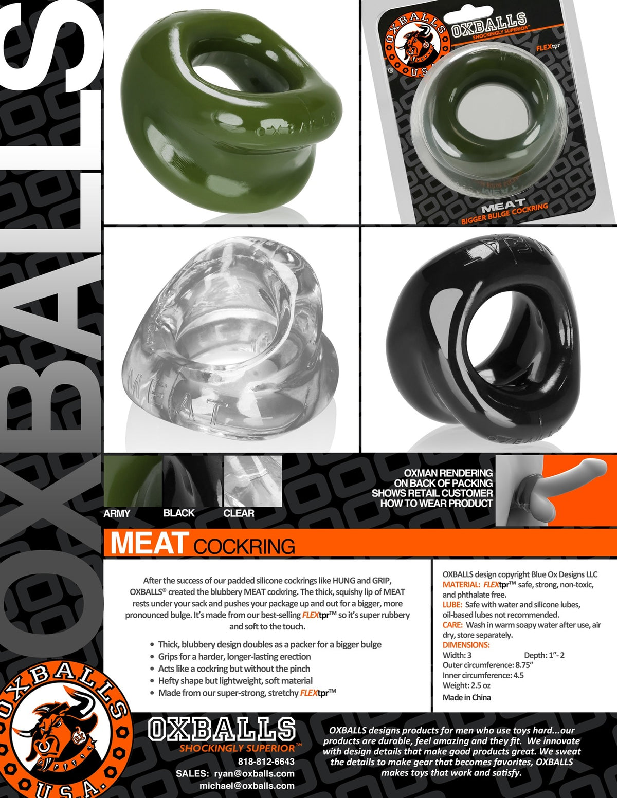 MEAT BULGE ENHANCING COCKRING CLEAR (NET) - OX3019CLR