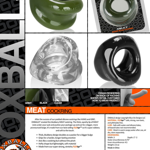 MEAT BULGE ENHANCING COCKRING CLEAR (NET) - OX3019CLR