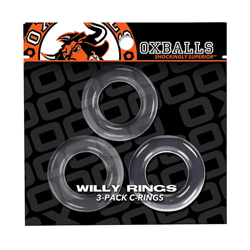 WILLY RINGS 3 PK COCKRINGS WHITE (NET) - OX3047WHT