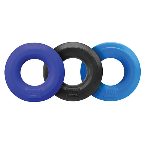 HUNKYJUNK HUJ C-RING 3PK BLUE/ MULTI (NET) - OXHUJ102BLU