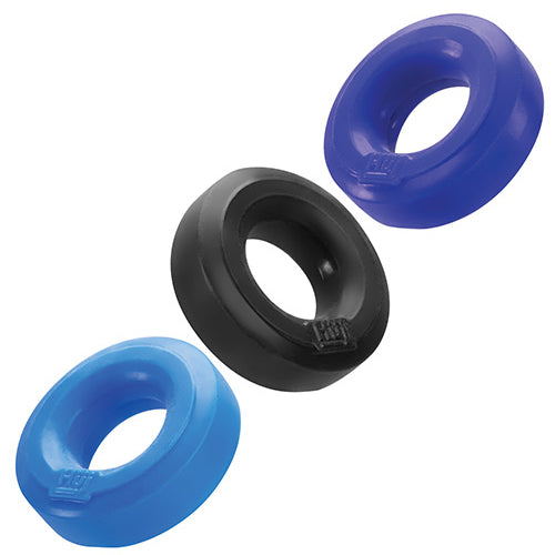 HUNKYJUNK HUJ C-RING 3PK BLUE/ MULTI (NET) - OXHUJ102BLU