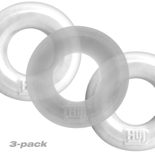 HUNKYJUNK HUJ C-RING 3PK WHITE ICE & CLEAR (NET) - OXHUJ102WHTICE