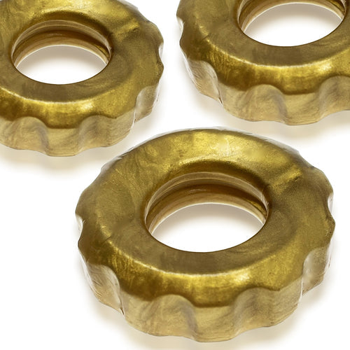 SUPER HUJ 3PK COCK RINGS BRONZE (NET) - OXHUJ137BRZ