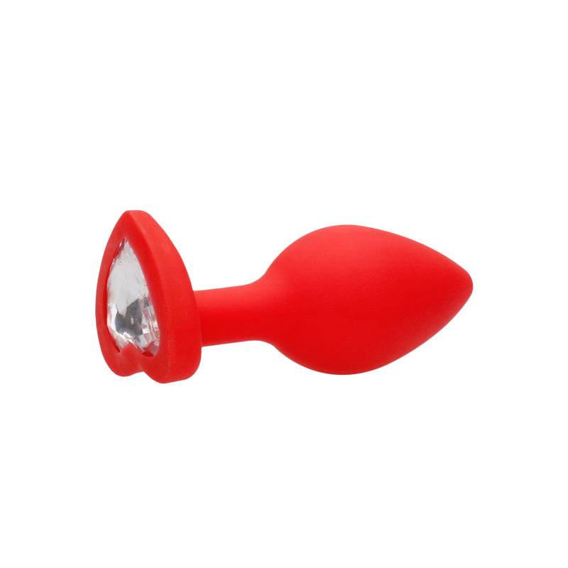 Ouch! Flexible Silicone Diamond Heart Butt Plug-Pinkfoxxx