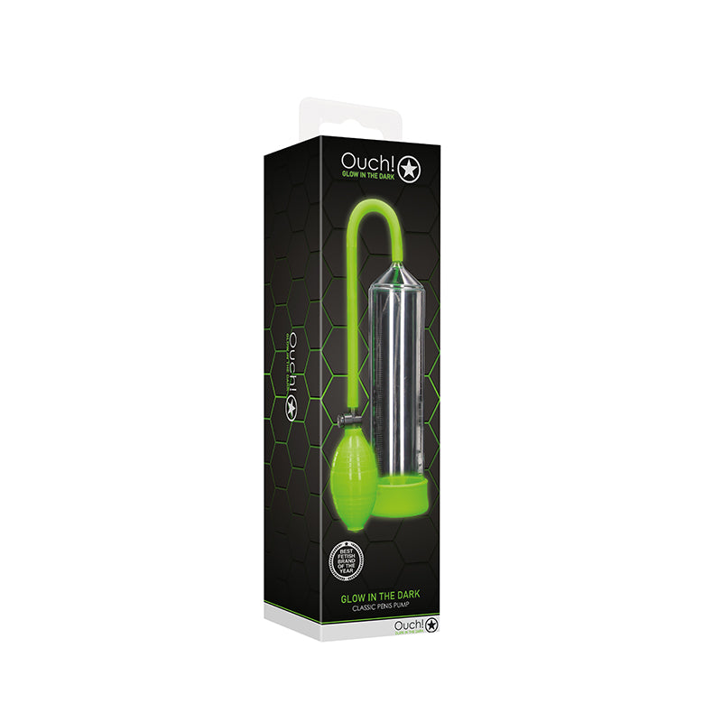 Ouch! Glow in the Dark Classic Penis Pump Neon Green-Pinkfoxxx