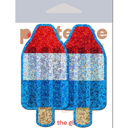 PASTEASE RED WHITE & BLUE ICE POP GLITTER - PASBPOP