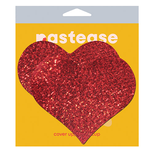 PASTEASE HEART GLITTER RED FULLER COVERAGE - PASCHRTGLTRD