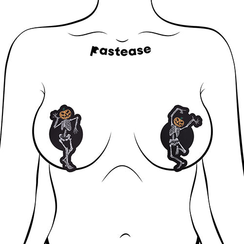 PASTEASE DANCING SKELETONS W/ PUMPKIN HEADS - PASDSKL