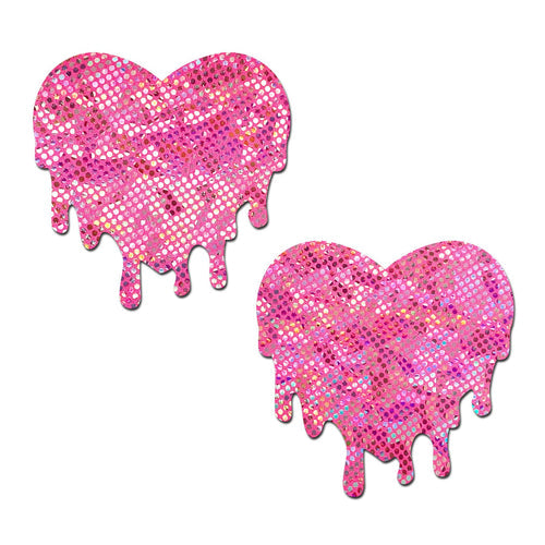 PASTEASE PINK MELTY HEART SHATTERED GLASS DISCO BALL - PASHRTMELTDISPK