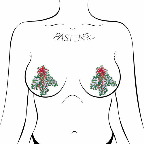 PASTEASE XMAS WINTER MISTLETOE W/ RED BOW - PASMST