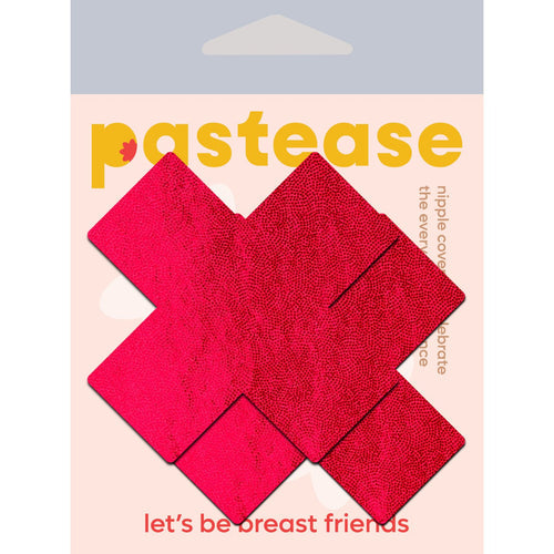 PASTEASE LIQUID RED CROSS NIPPLE PASTIES - PASPLSLQRD