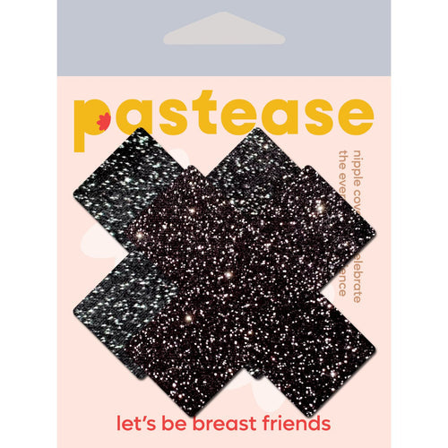 PLUS X SPARKLE BLACK PLUS NIPPLE PASTIES - PASPLSSPRBK
