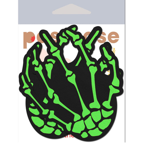 PASTEASE NEON GREEN SKELETON HANDS - PASSKHNGR5