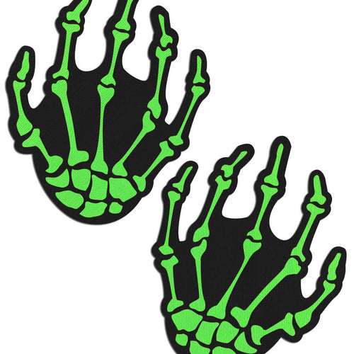 PASTEASE NEON GREEN SKELETON HANDS - PASSKHNGR5