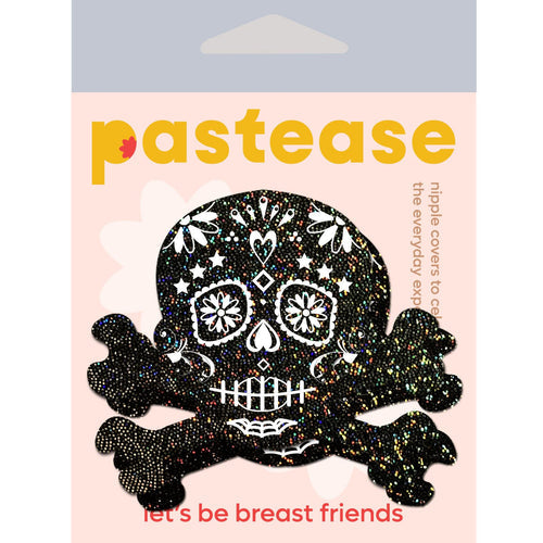 PASTEASE SKULL BLACK GLITTER CANDY - PASSKLCND