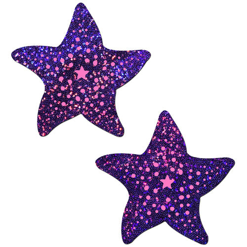 PASTEASE TWINKLING PURPLE & PINK STARFISH - PASSTSLQTPRPK