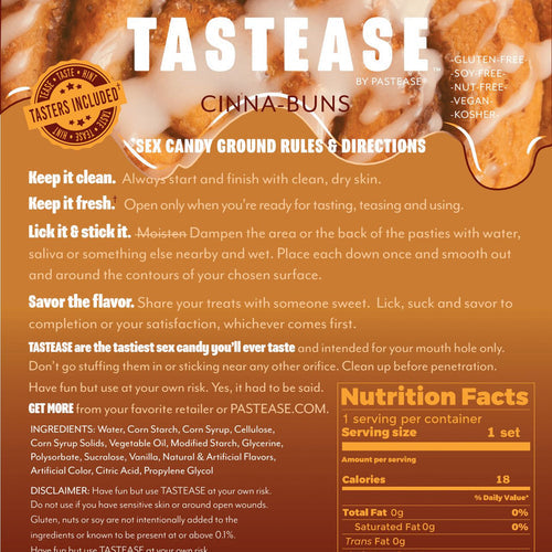 TASTEASE CINNA-BUN EDIBLE NIPPLE PASTIES & PECKER WRAPS - PASTTSCIN