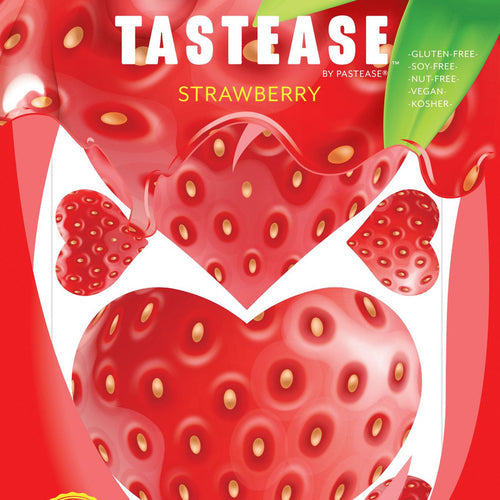 TASTEASE STRAWBERRY EDIBLE NIPPLE PASTIES & PECKER WRAPS - PASTTSSTW