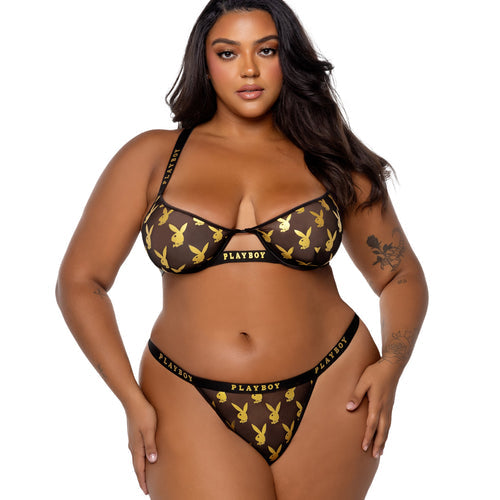 PBLI156 - Playboy Foiled Bunny 2pc Set