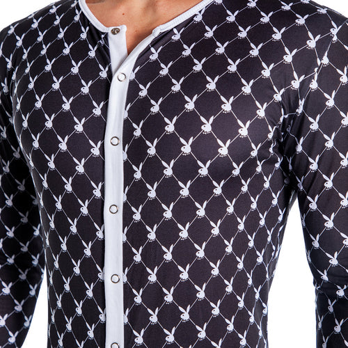 PBLI171 - Playboy Mens Bunny Cozy Lounge Union Suit