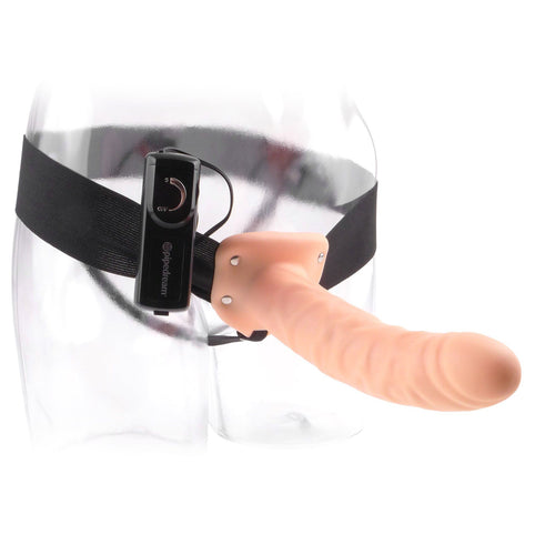 FETISH FANTASY 8IN HOLLOW STRAP ON FLESH VIBRATING - PD336121