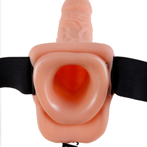 FETISH FANTASY 9 HOLLOW STRAP ON W/BALLS FLESH " - PD337421