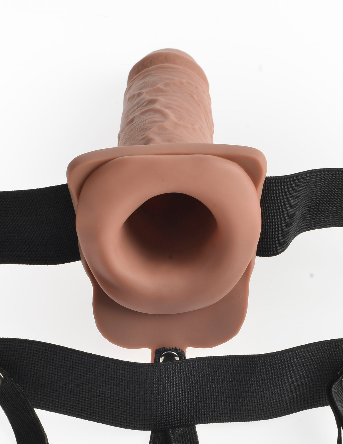 FETISH FANTASY 7 IN HOLLOW RECHARGEABLE STRAP-ON REMOTE TAN - PD339122