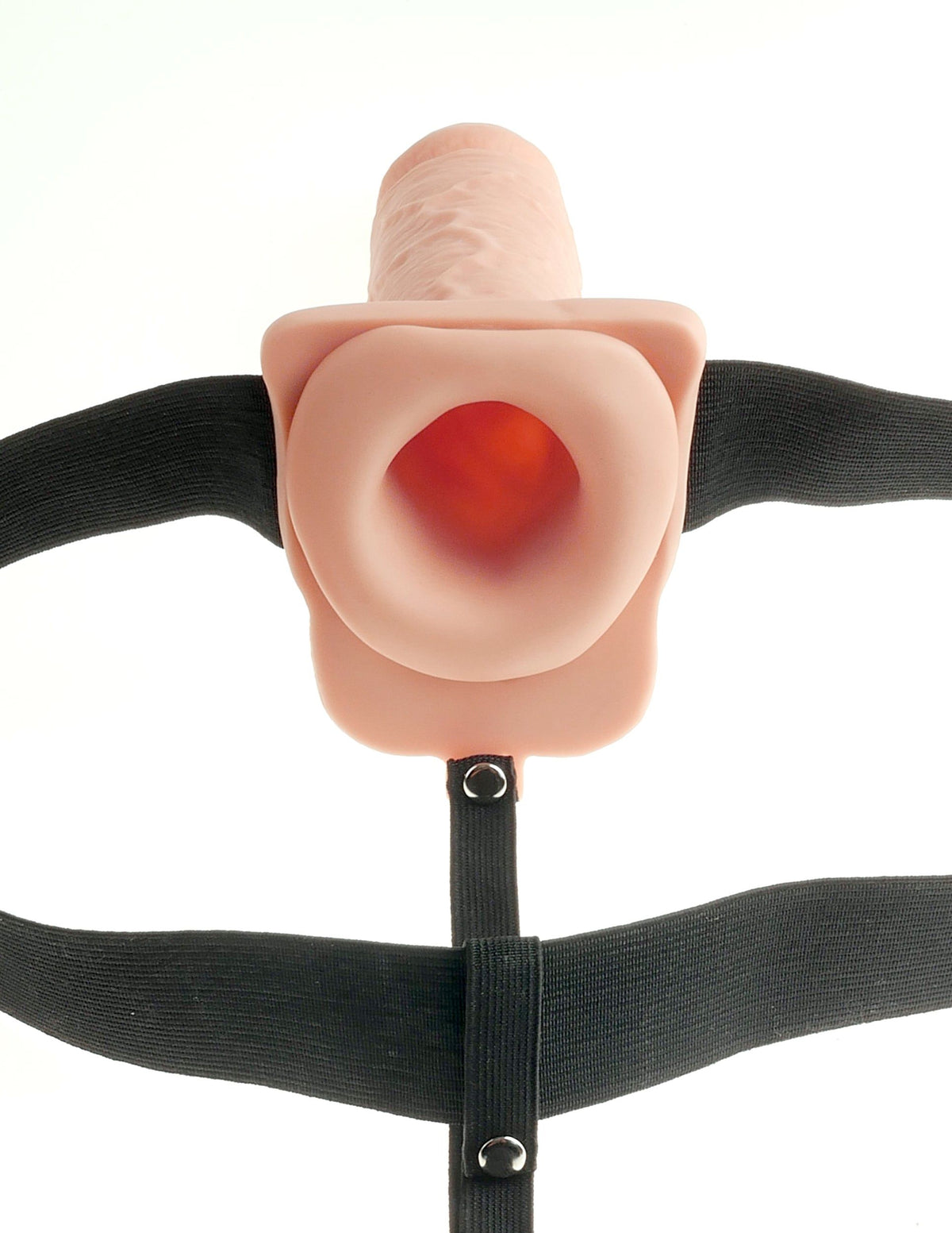 FETISH FANTASY 7 IN HOLLOW RECHARGEABLE STRAP-ON W/ BALLS - PD339121