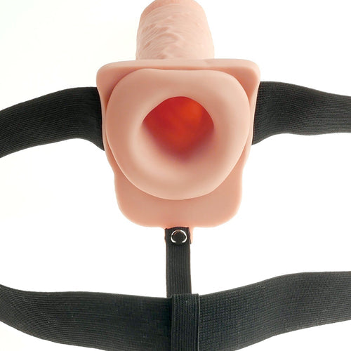 FETISH FANTASY 7 IN HOLLOW RECHARGEABLE STRAP-ON W/ BALLS - PD339121