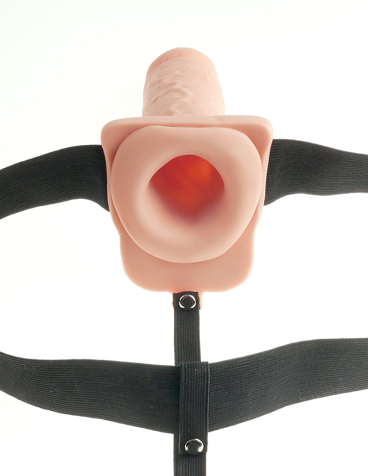 FETISH FANTASY 9 IN HOLLOW RECHARGEABLE STRAP-ON W/ BALLS - PD339221