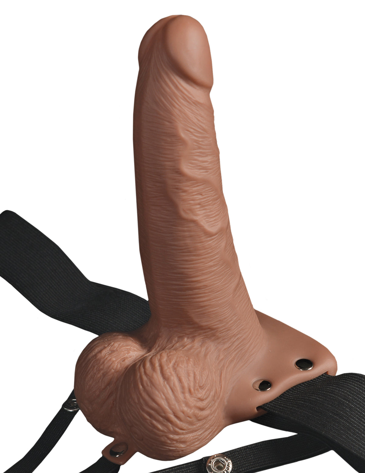 FETISH FANTASY 6 IN HOLLOW RECHARGEABLE STRAP-ON TAN - PD339522