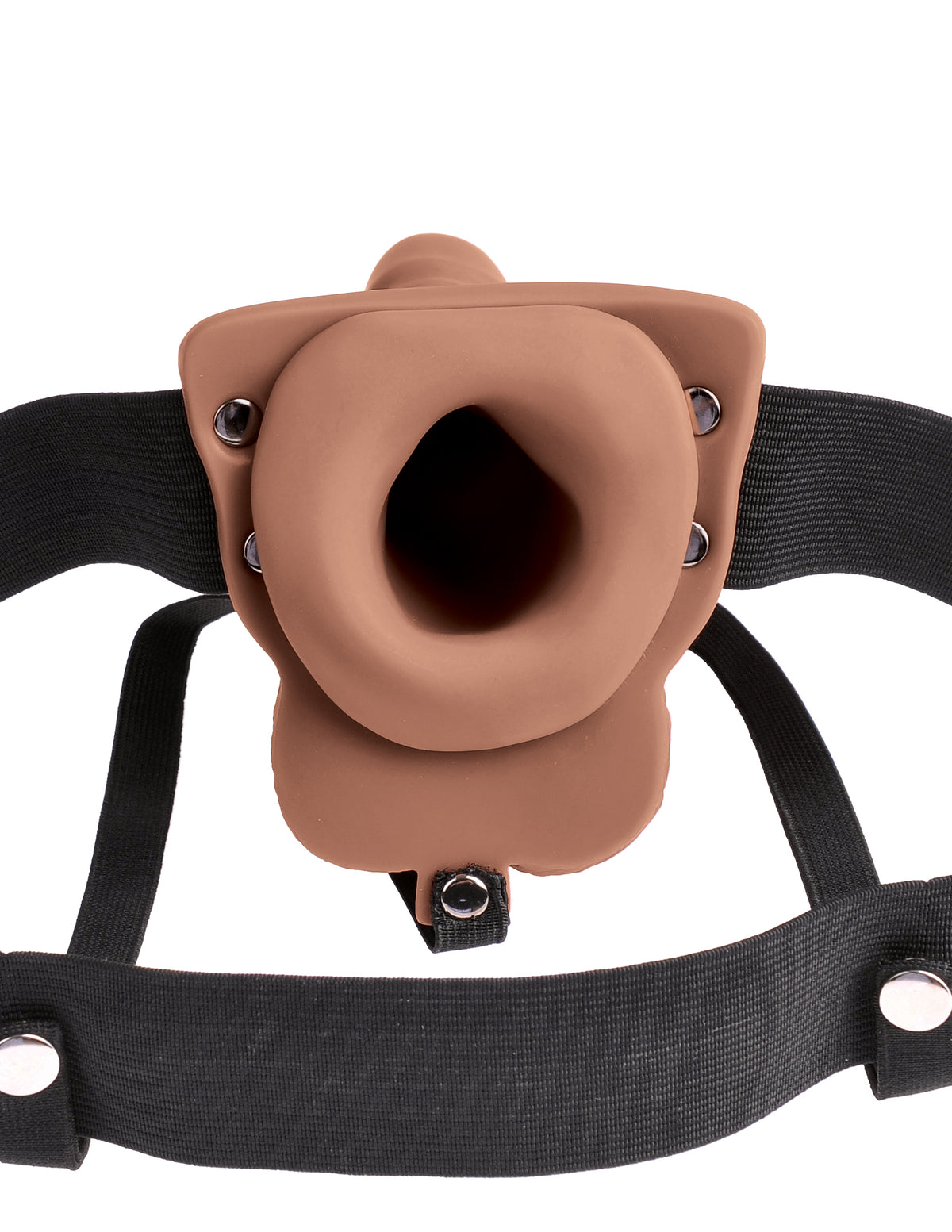 FETISH FANTASY 6 IN HOLLOW RECHARGEABLE STRAP-ON TAN - PD339522