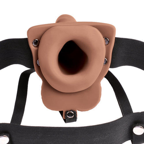 FETISH FANTASY 6 IN HOLLOW RECHARGEABLE STRAP-ON TAN - PD339522