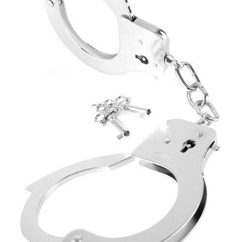 FETISH FANTASY DESIGNER SILVER METAL HANDCUFFS