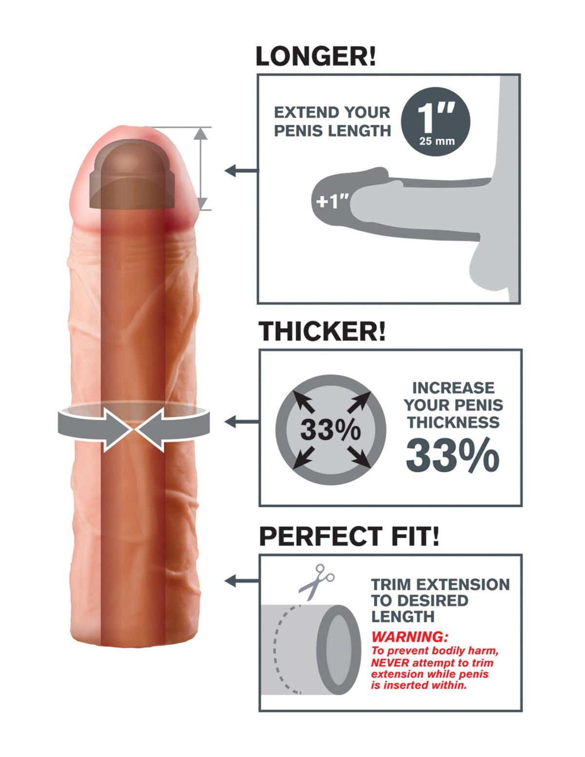 FANTASY X-TENSIONS PERFECT EXTENSION 1IN FLESH - PD411021