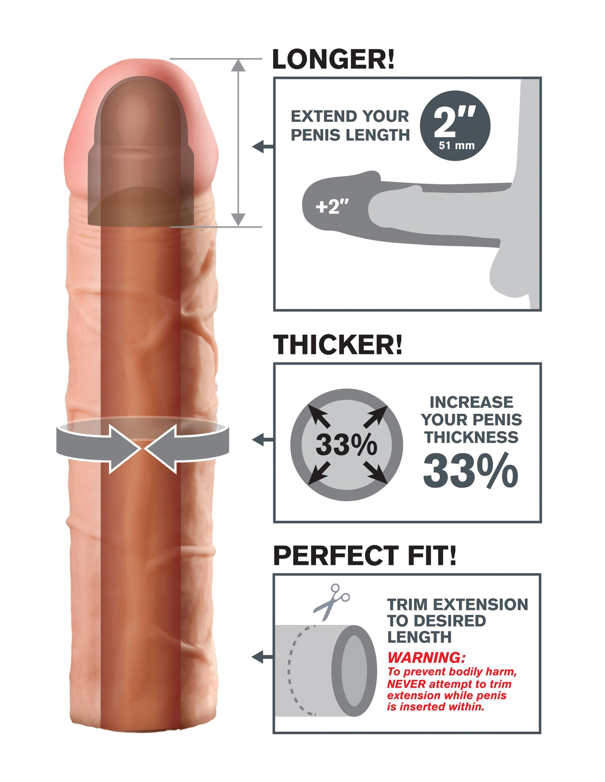 FANTASY X-TENSIONS PERFECT EXTENSION 2IN FLESH - PD411121