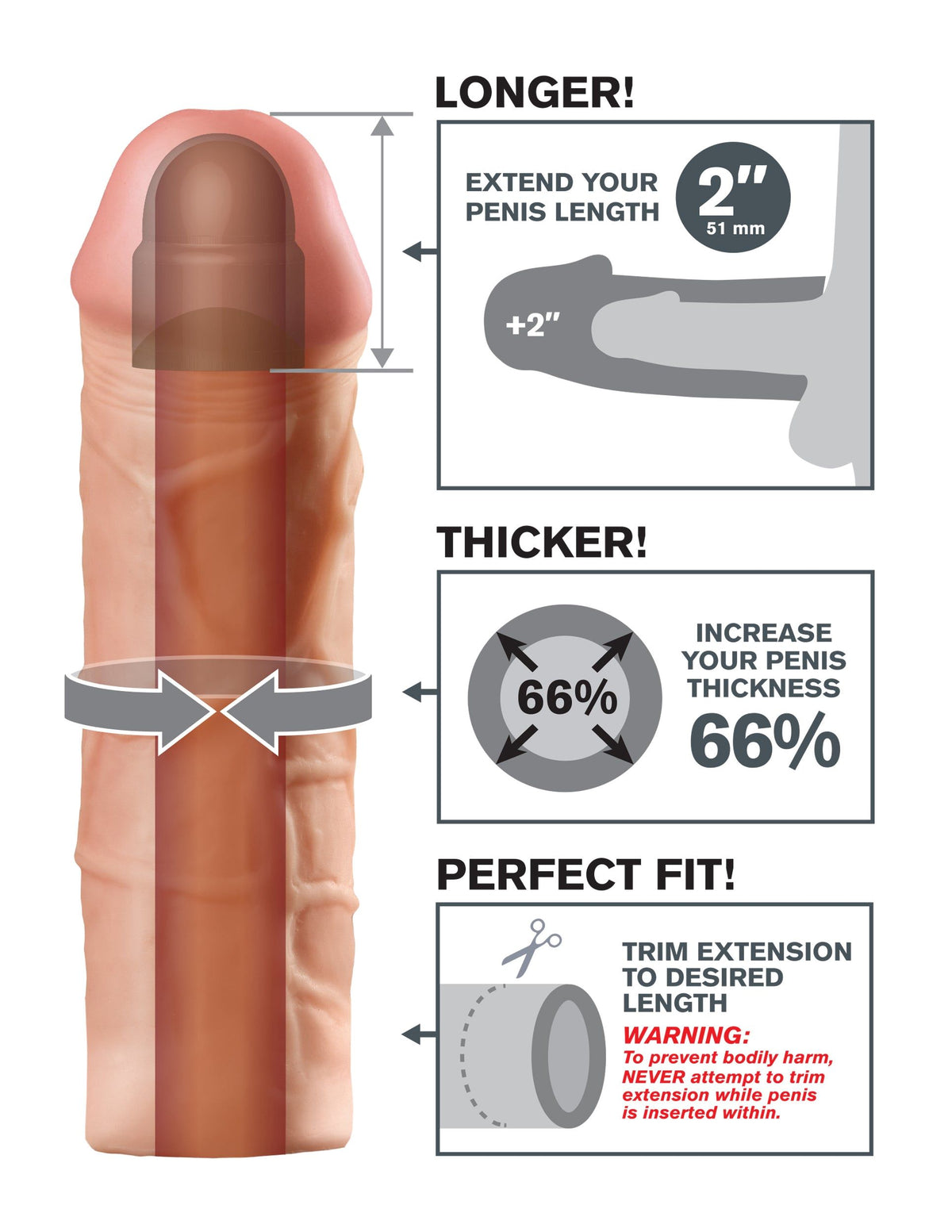 FANTASY X-TENSIONS MEGA EXTENSION 2IN FLESH - PD411421