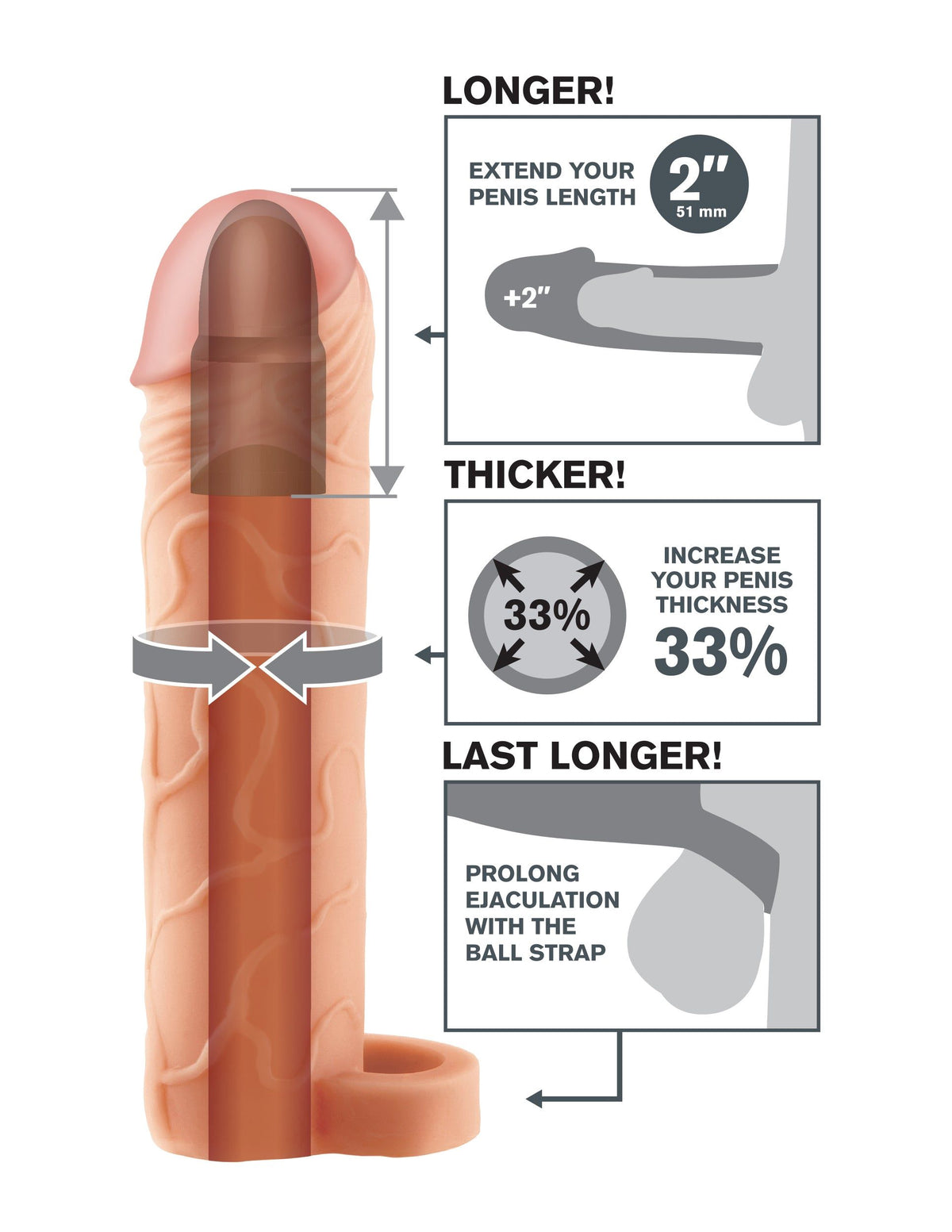 FANTASY X-TENSIONS PERFECT EXTENSION 2IN W/BALL STRAP F - PD411721