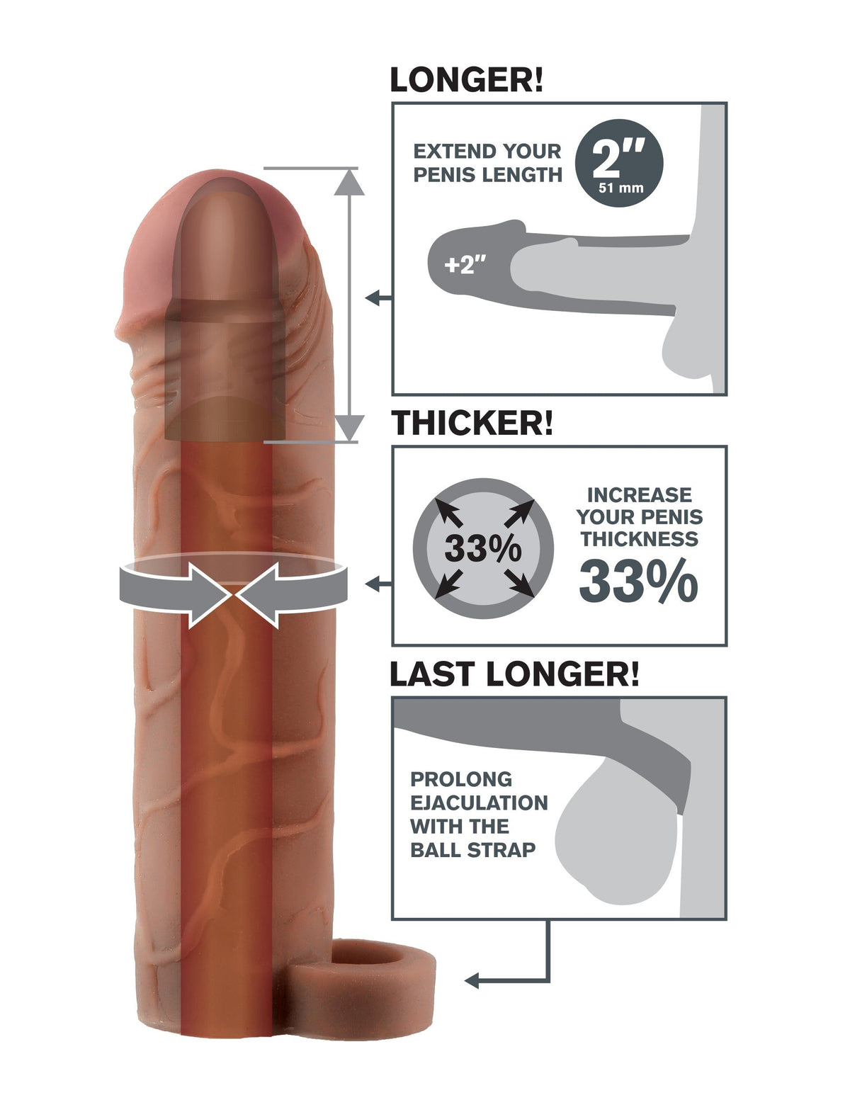 FANTASY X-TENSIONS PERFECT EXTENSION 2IN W/ BALL STRAP - PD411729