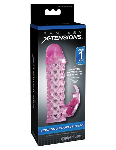 FANTASY X-TENSIONS VIBRATING COUPLES CAGE PINK - PD414611