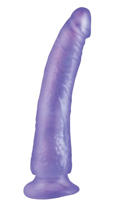 BASIX RUBBER WORKS SLIM 7IN DONG PURPLE W/ SUCTION CUP - PD422312