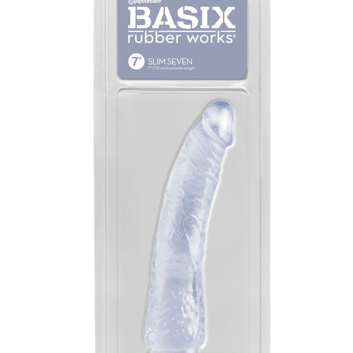 BASIX RUBBER WORKS SLIM DONG 7IN CLEAR W/ SUCTION CUP - PD422320