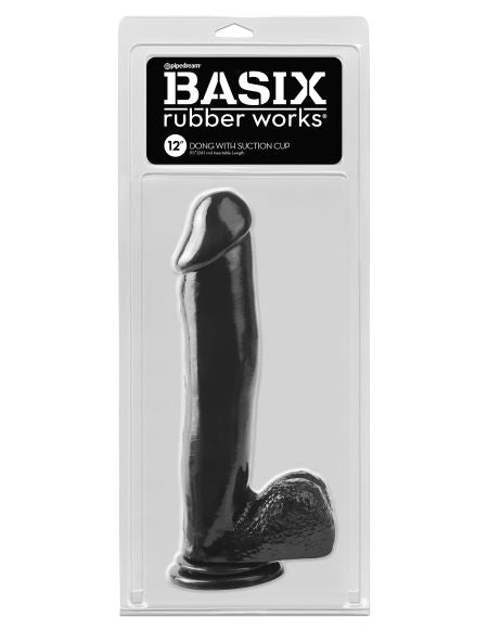 BASIX RUBBER WORKS 12IN DONG W/SUCTION BLACK - PD423123