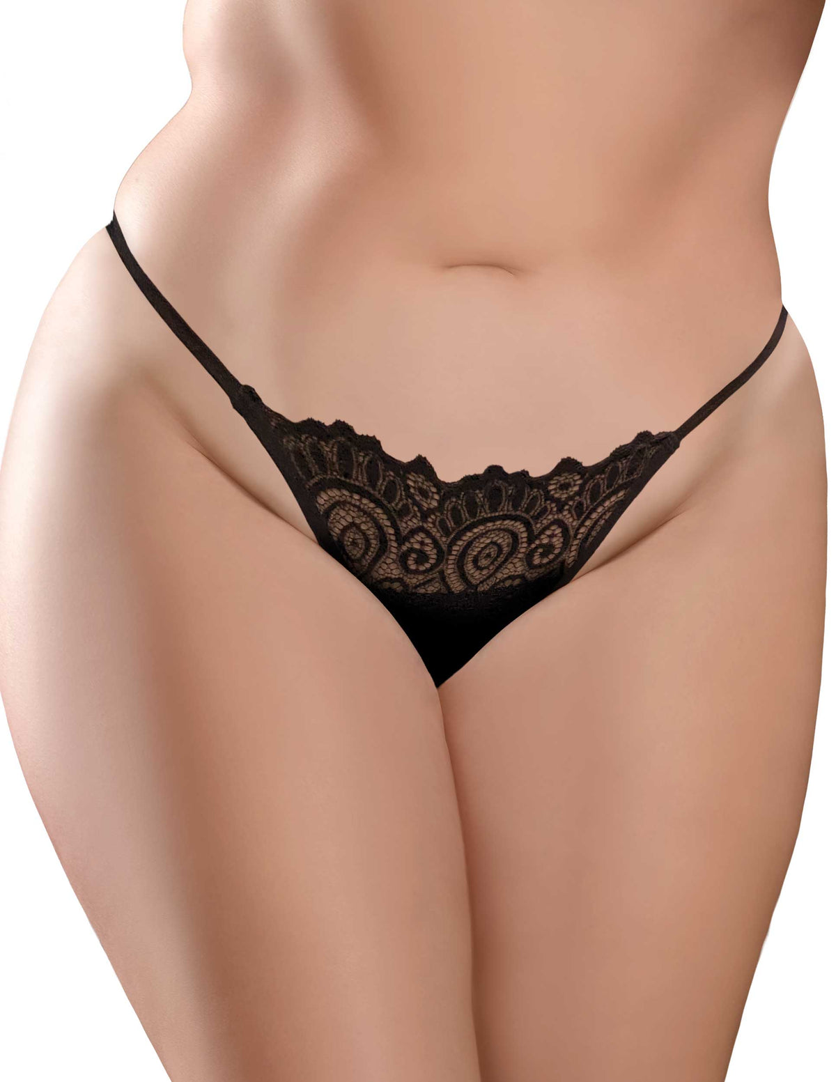 (D) HOOKUP PANTIES LACE PEEK-A XL-XXL - PD483623