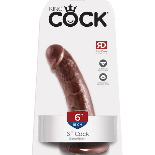 KING COCK 6 IN COCK BROWN - PD550129