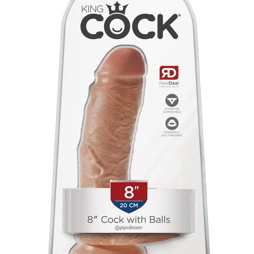 KING COCK 8 IN COCK W/BALLS TAN - PD550722